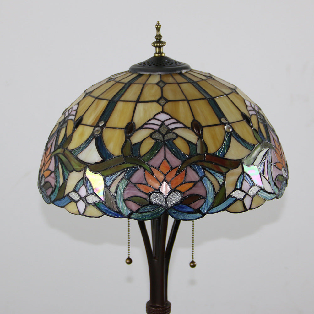 Resin Glass Semicircular Dome 2-Light Floor Lamp
