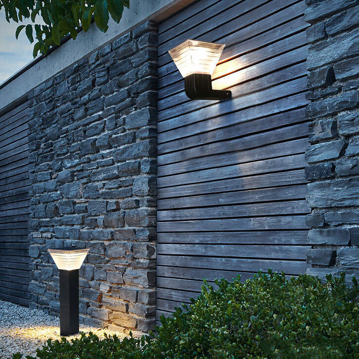 Square Black Aluminum Plastic Outdoor Light