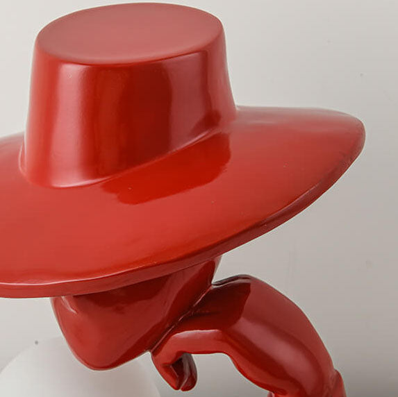 Abstract Hat-Wearing Human Figure Table Lamp