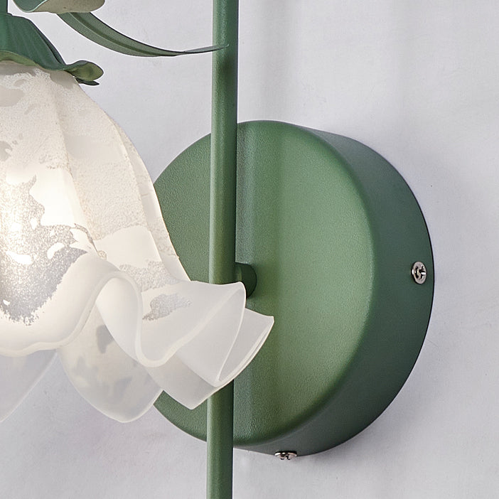 Floral Pumpkin Cream Glass Wall Lamp