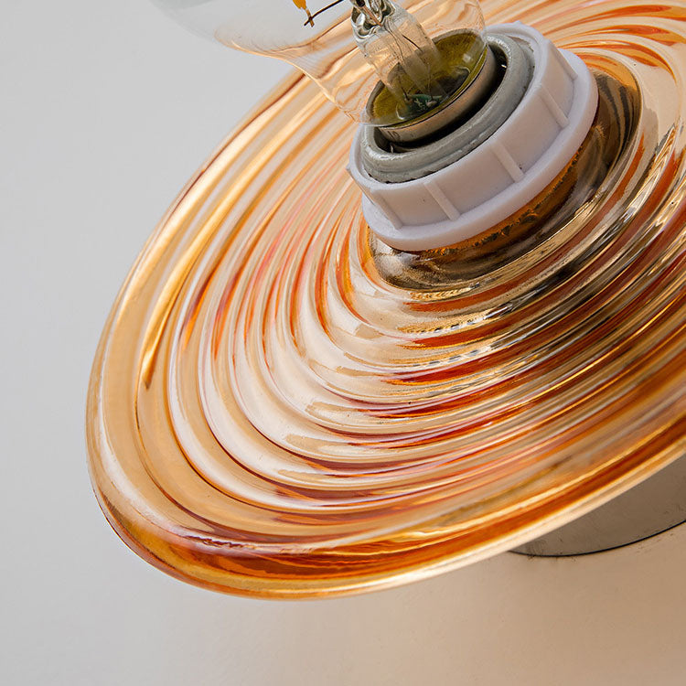 Wave Pattern Round Glass Wall Lamp