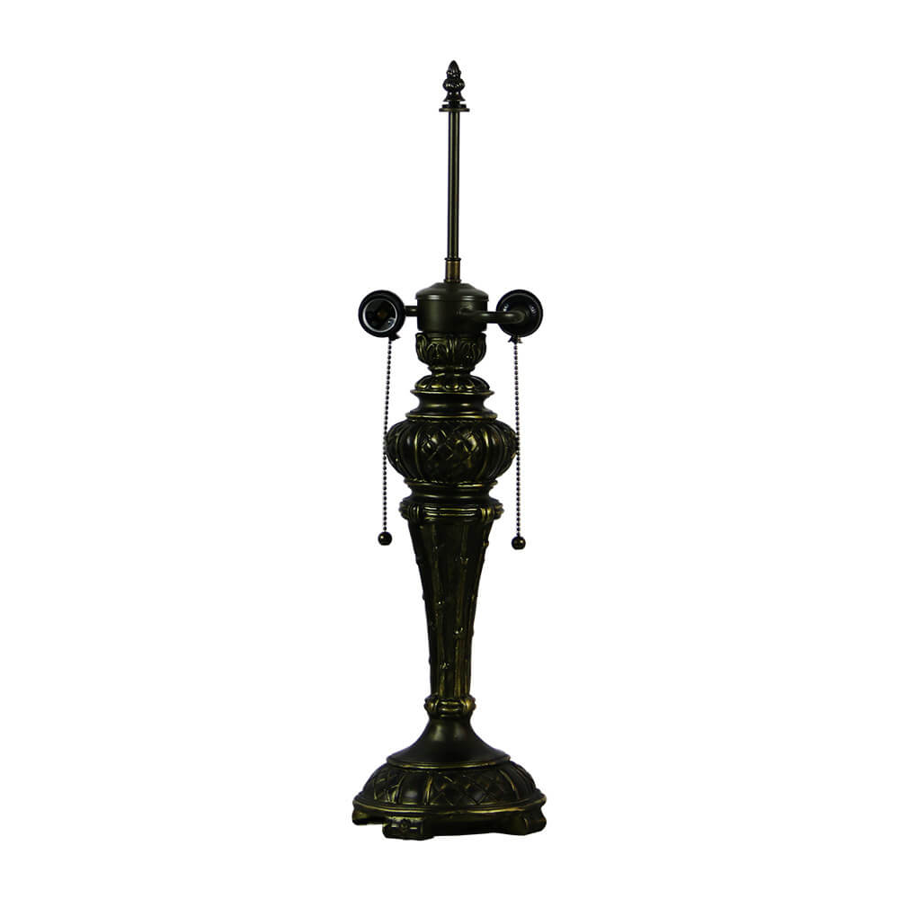 Dragonfly Peacock Glass Resin Table Lamp