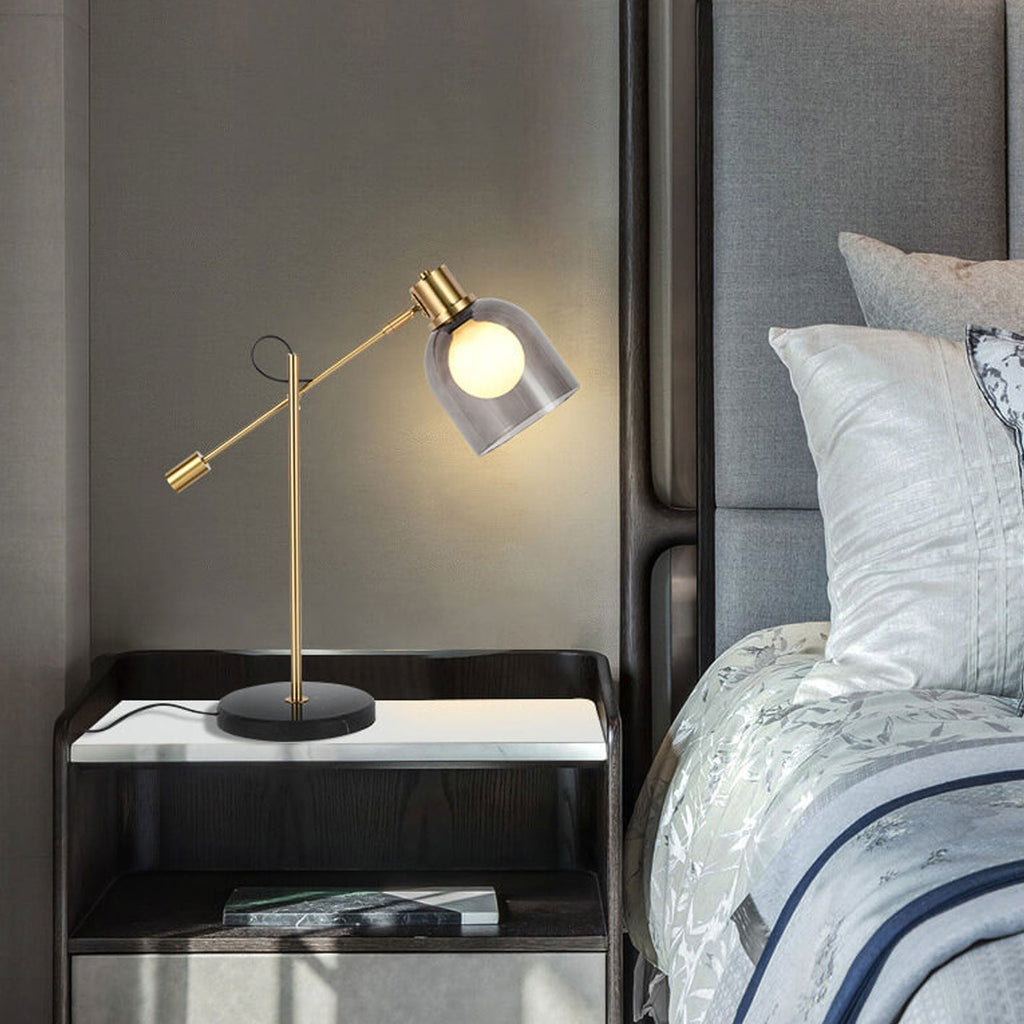 Postmodern Smoke Gray Glass Table Lamp