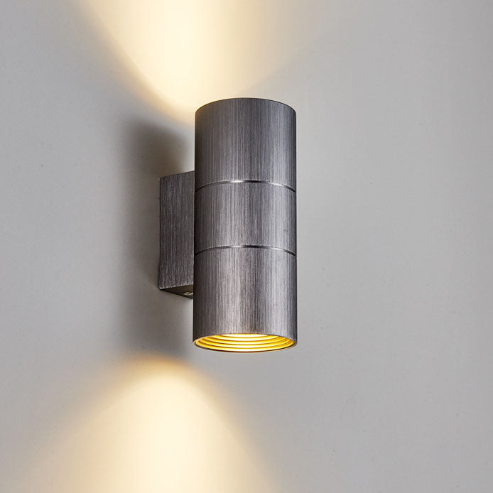Cylindrical Brushed Aluminum Wall Lamp