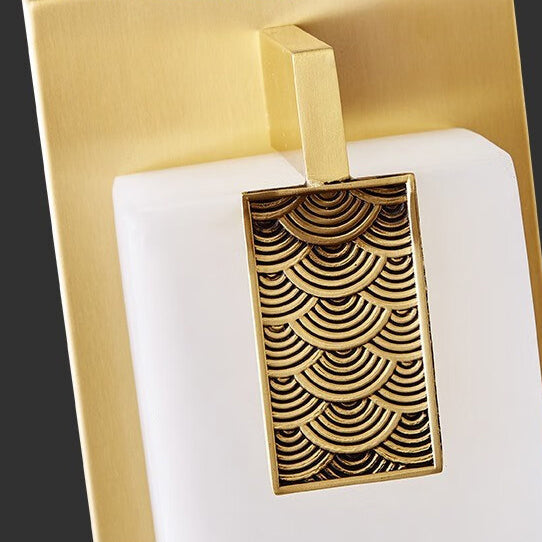 Rectangular Copper Marble Patio Outdoor Light