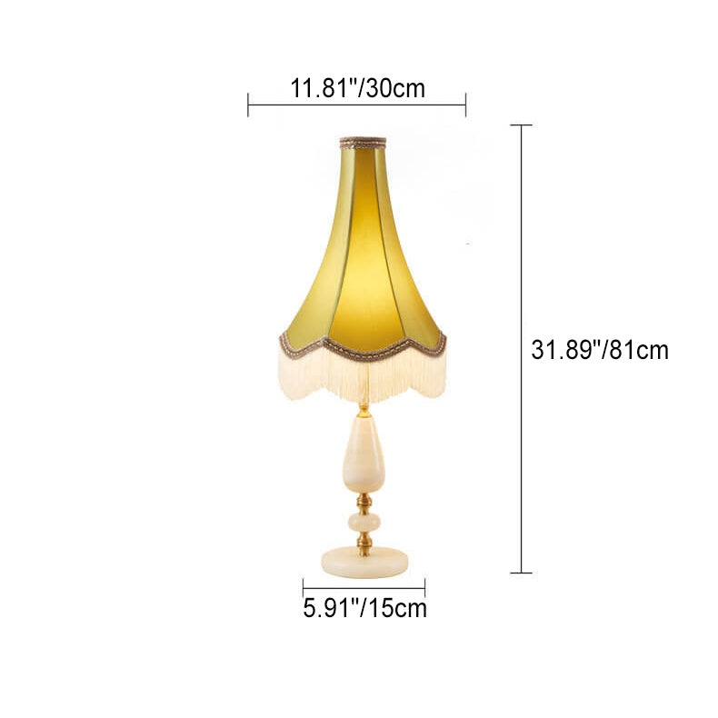 Fabric Fringed Horn Table Lamp