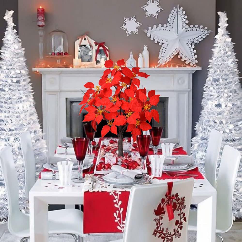 Fabric Artificial Maple Leaf Table Lamp