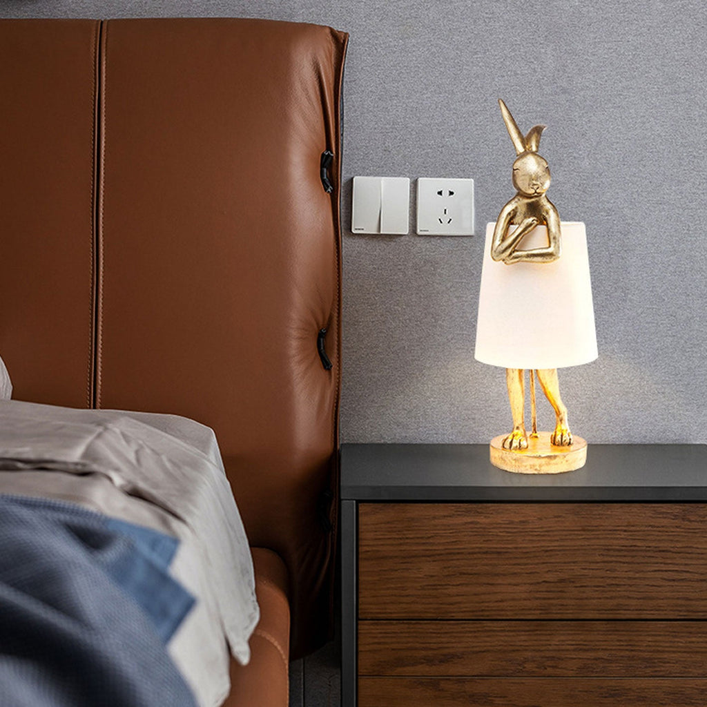 Apron Rabbit Resin Table Lamp