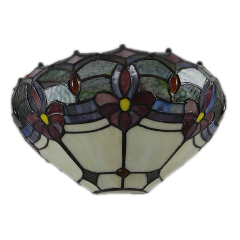 Flower Stained Glass Bowl Wall Lamp