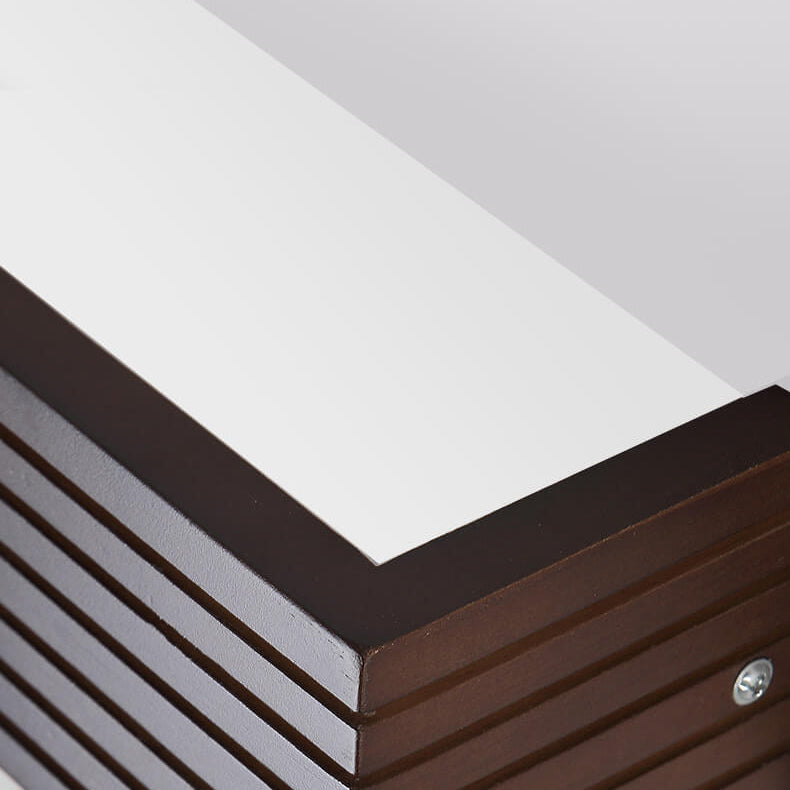 Walnut Square Bar Vanity Wall Lamp