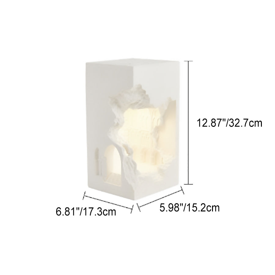 Rectangular Plaster Recessed Living Wall Lamp