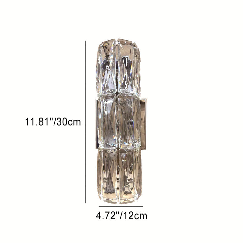 Silver Crystal Column 3/4/6 4-Light Wall Lamp