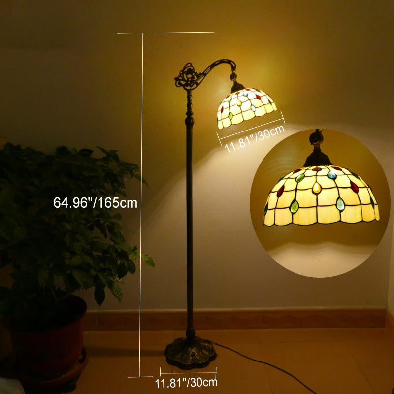 Plaid Stained Glass Bead Floor Lamp
