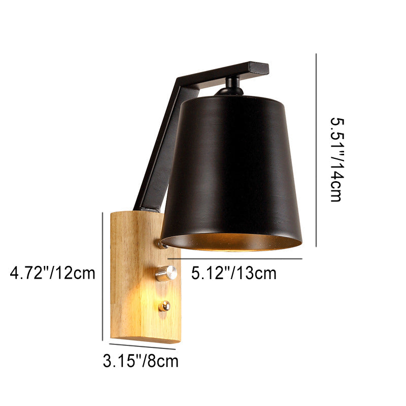 Solid Wood Cylindrical Wall Lamp
