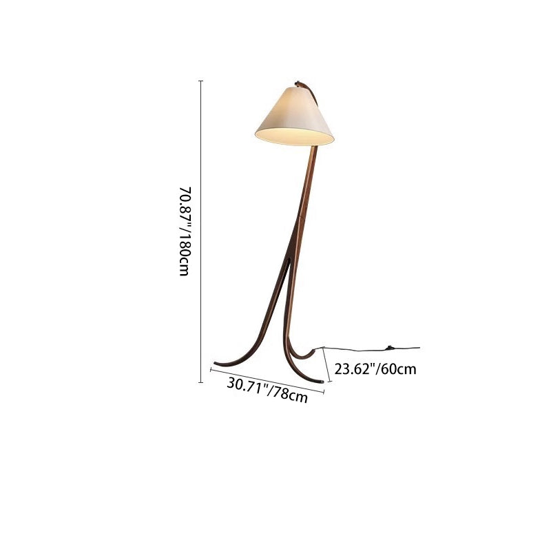 Conical Fabric Arc Solid Floor Lamp
