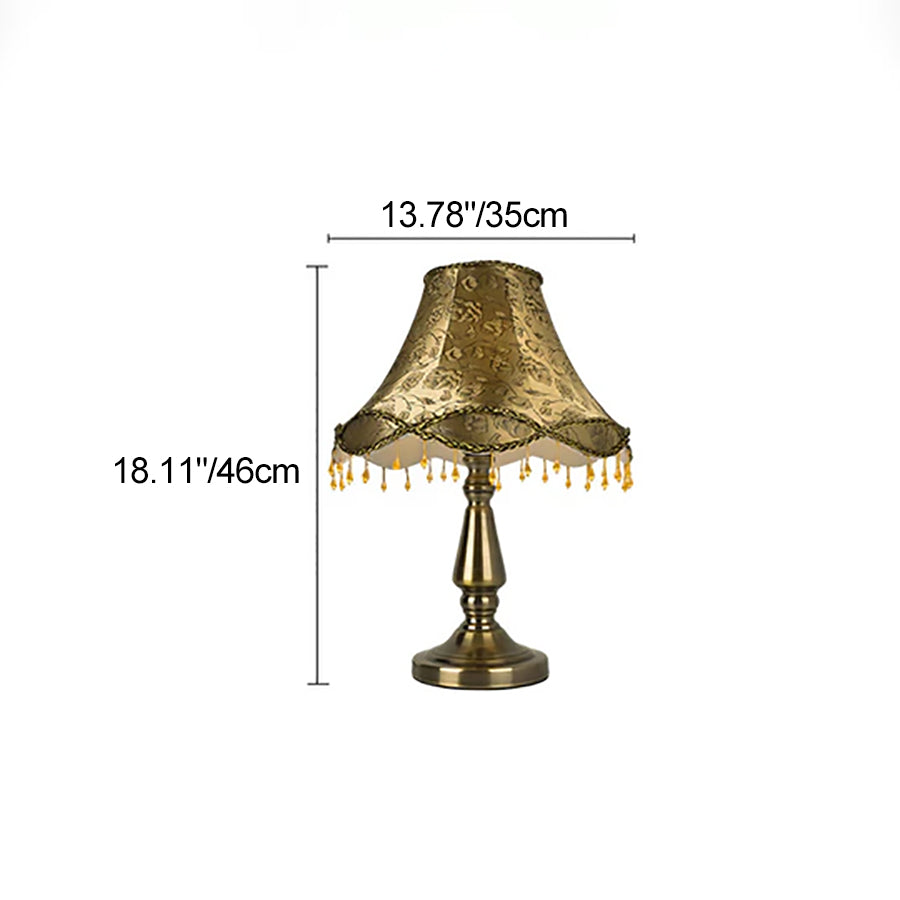 Iron Fabric Conic Bead Table Lamp
