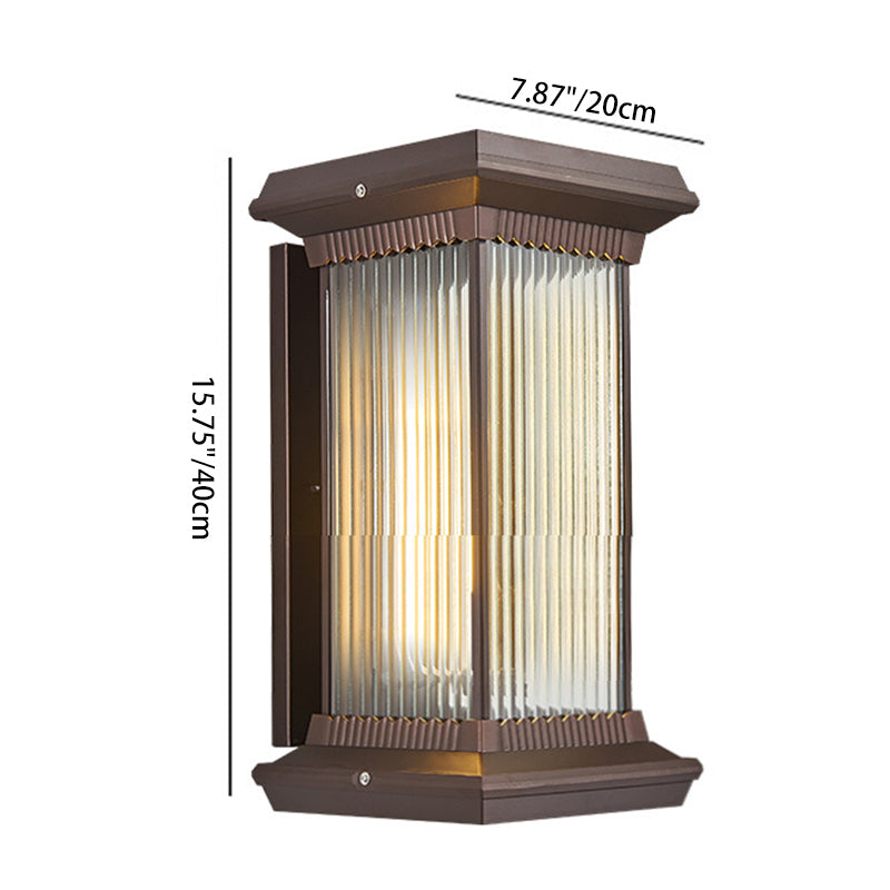 Rectangle Aluminum Glass 1/2 Outdoor Light