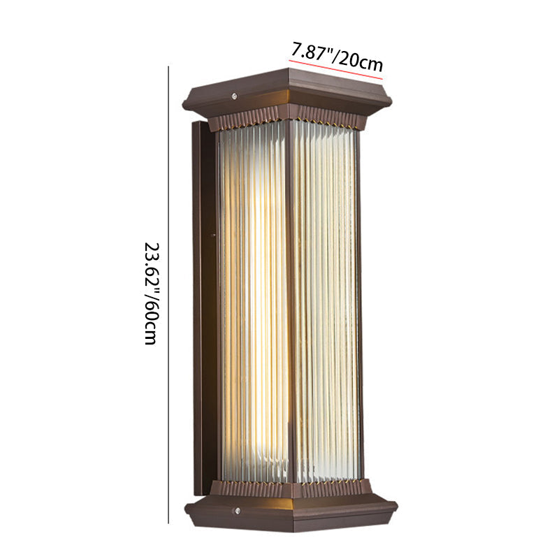 Rectangle Aluminum Glass 1/2 Outdoor Light