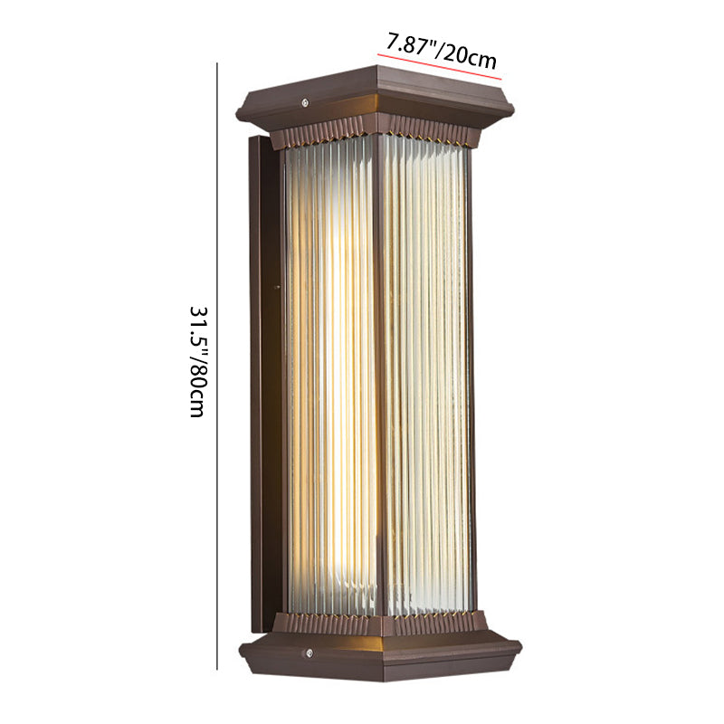 Rectangle Aluminum Glass 1/2 Outdoor Light