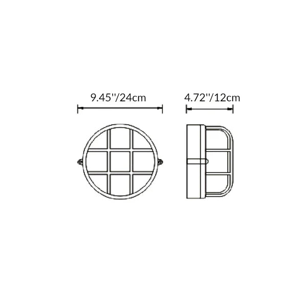 Aluminum Glass Frosted Round Outdoor Light