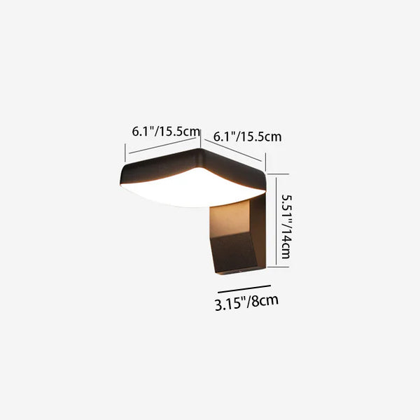 Rotatable Aluminum PC Square Outdoor Light