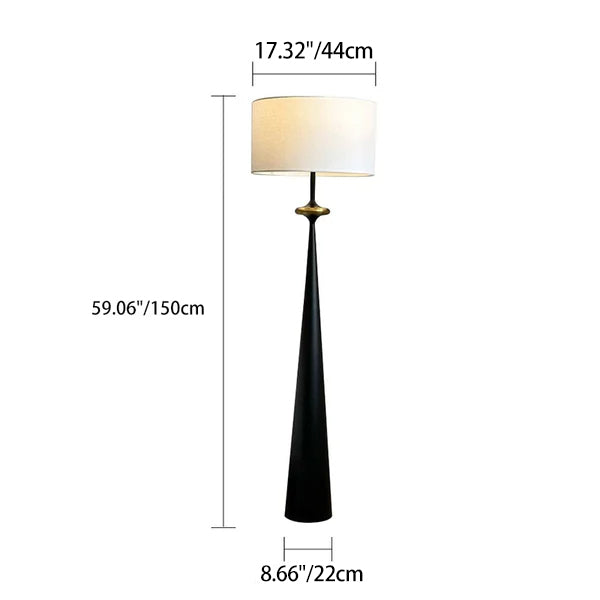 Contemporary Nordic Fabric Iron Column Floor Lamp
