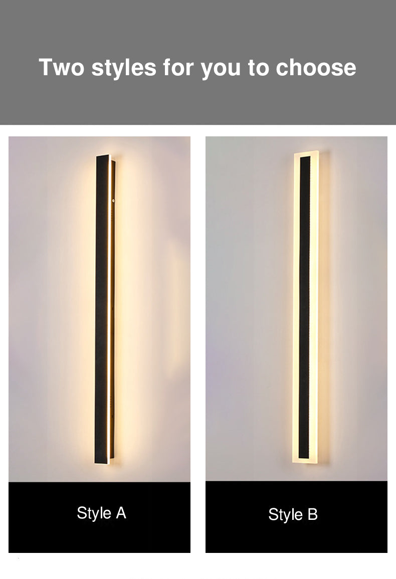 Long Rectangular Aluminum Acrylic Outdoor Light