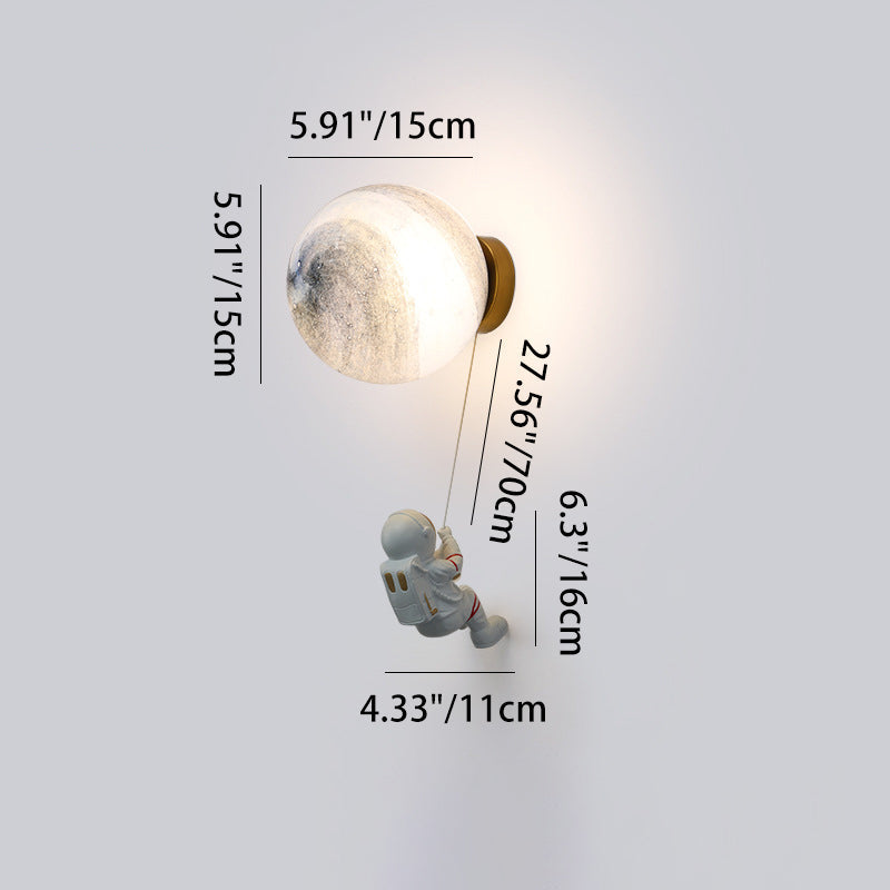 Spherical Round Resin Glass Wall Lamp