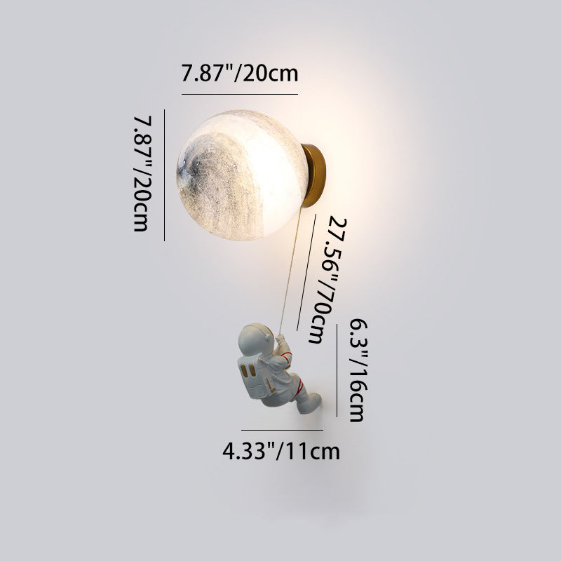 Spherical Round Resin Glass Wall Lamp