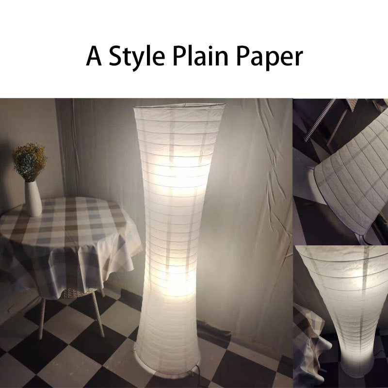 Contemporary Nordic Paper Column 2-Light Floor Lamp