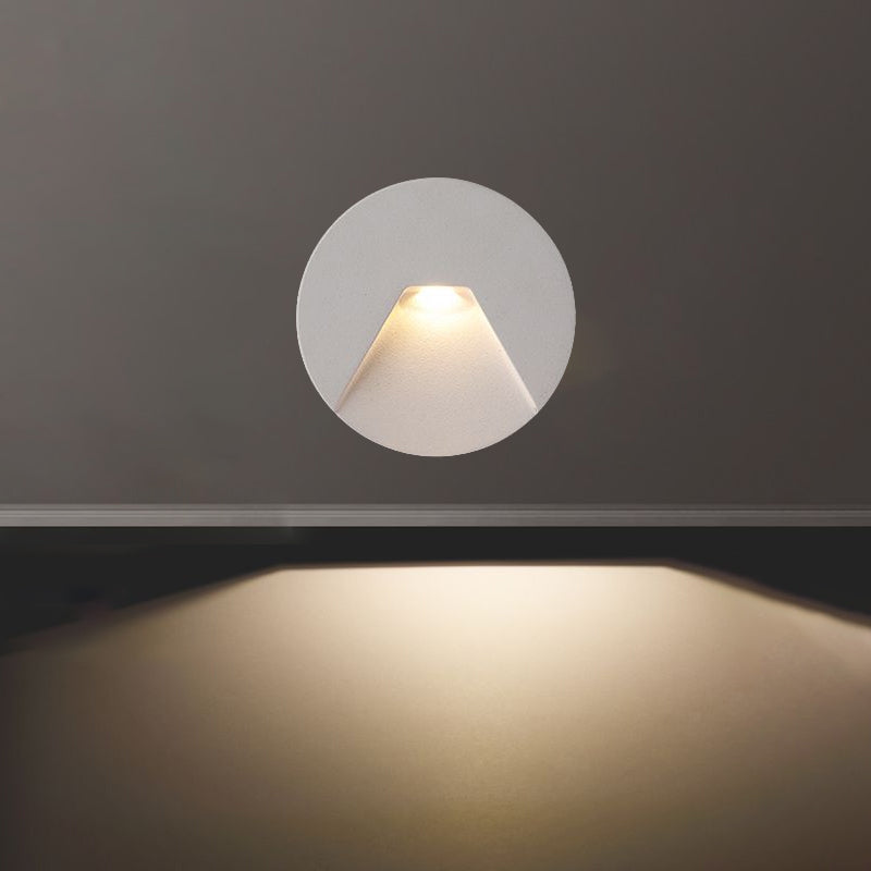 Aluminum Round Recessed Hallways Wall Lamp