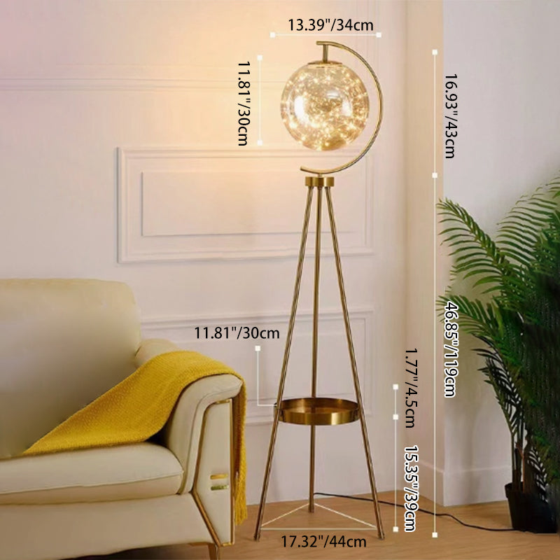 Contemporary Creative Glass Metal Floor Lamp