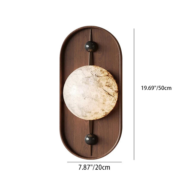 Round Semicircular Imitation Marble Wall Lamp
