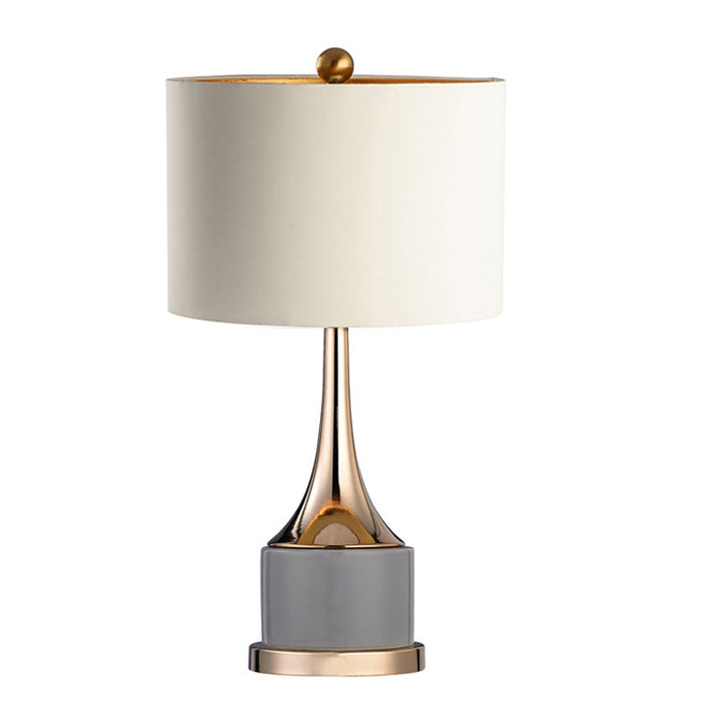Canvas Hardware Cylinder Table Lamp