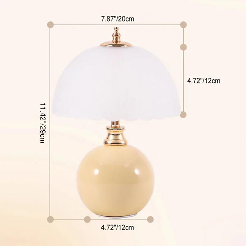 Half Dome Flower Globe Table Lamp