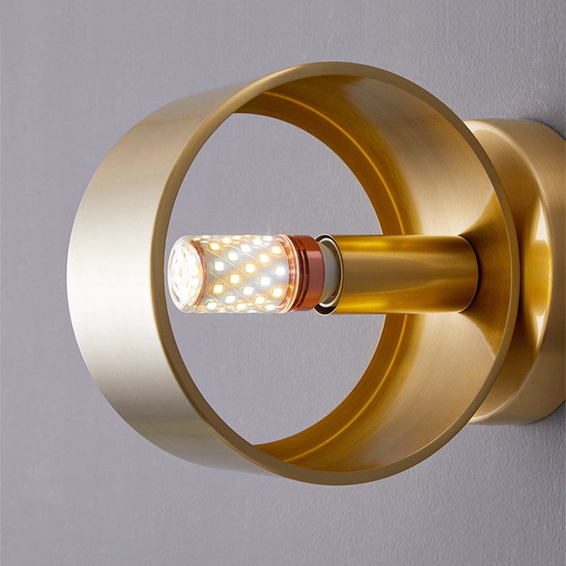 Round Rotatable Full Copper Wall Lamp