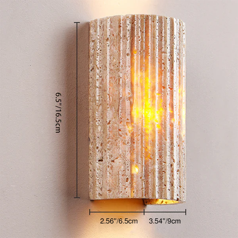 Pleated Travertine Semicircle Garden Outdoor Light