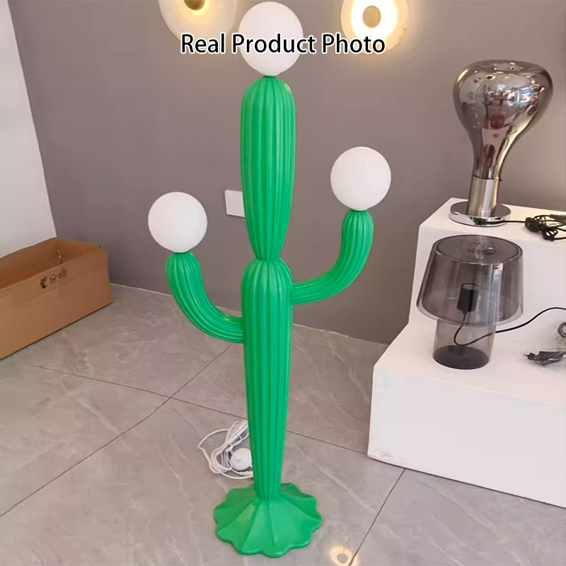 Contemporary Creative Cactus Resin 3-Light Floor Lamp