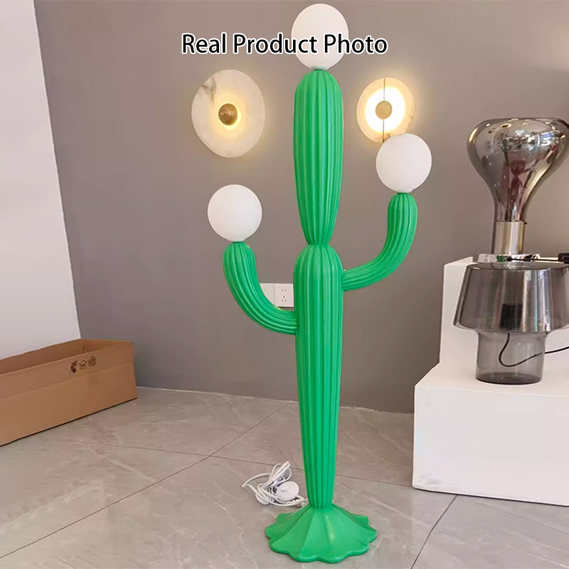 Contemporary Creative Cactus Resin 3-Light Floor Lamp