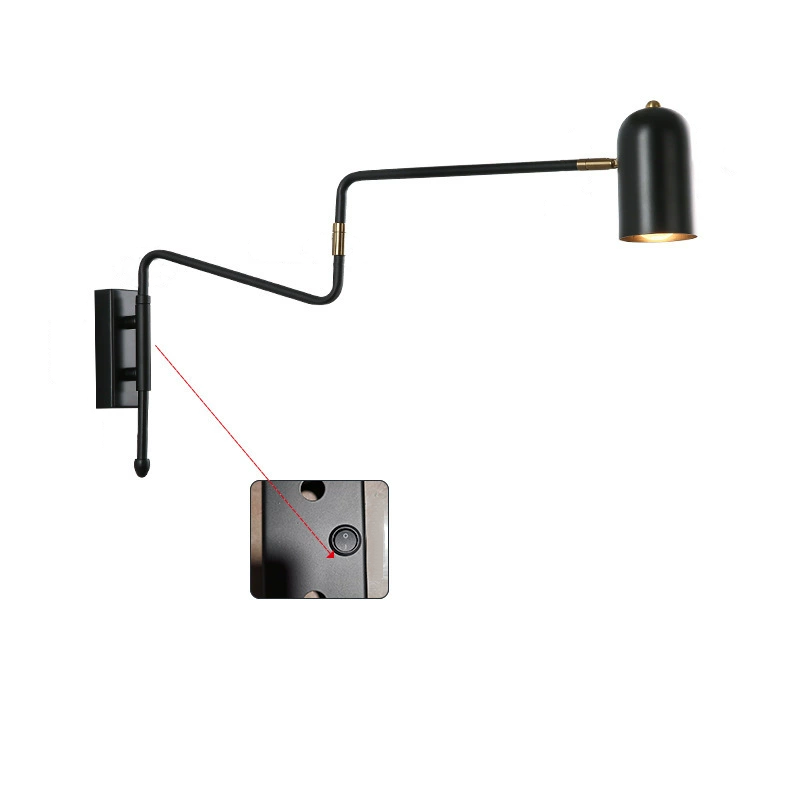 Iron Cylinder Long Pole Wall Lamp