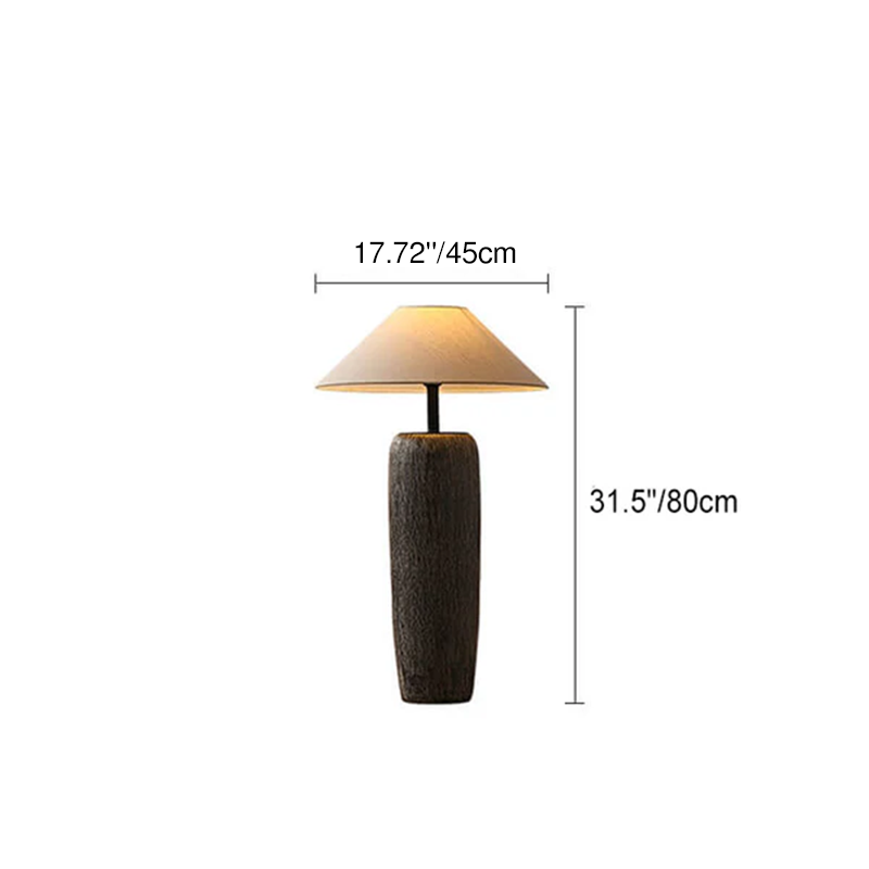 Japanese Wabi-sabi Fabric Shade Floor Lamp