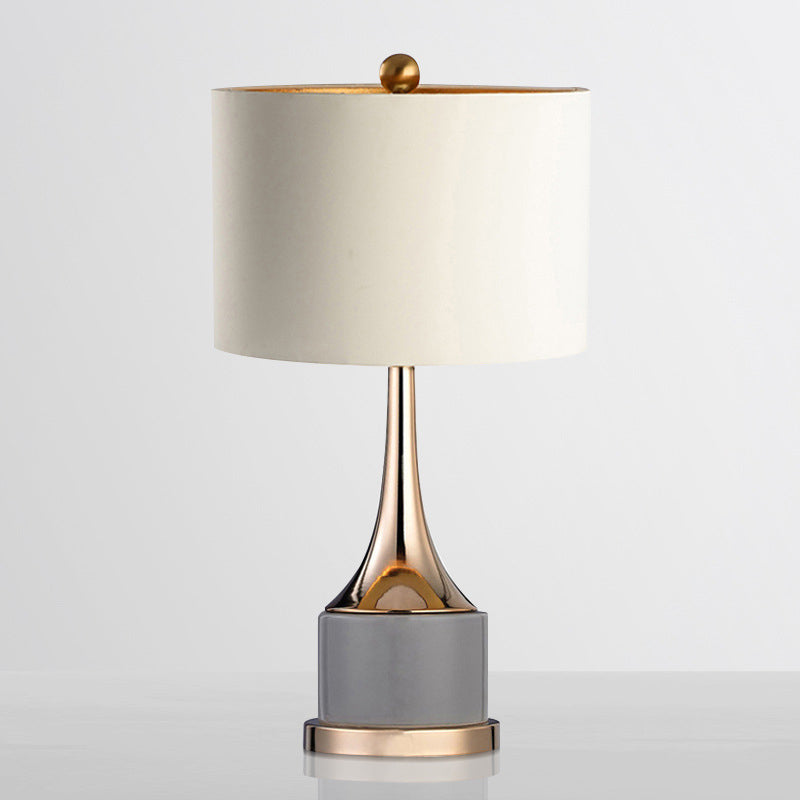 Canvas Hardware Cylinder Table Lamp