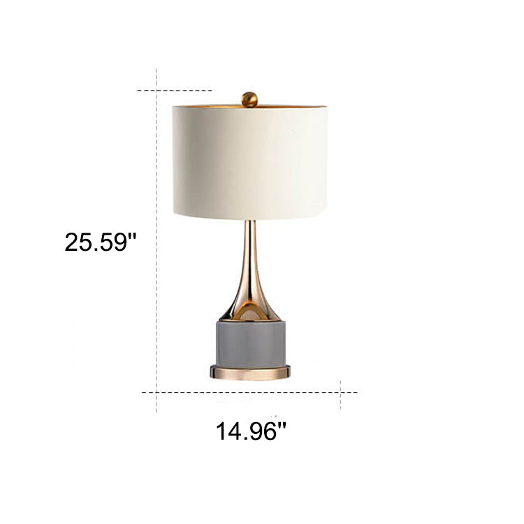 Canvas Hardware Cylinder Table Lamp