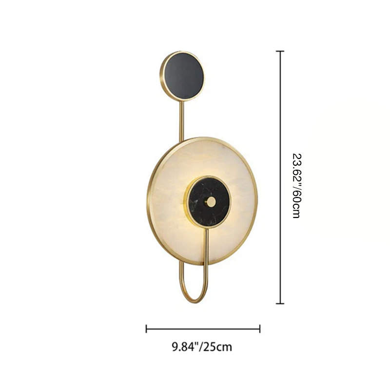 Round Iron Copper Marble Wall Lamp