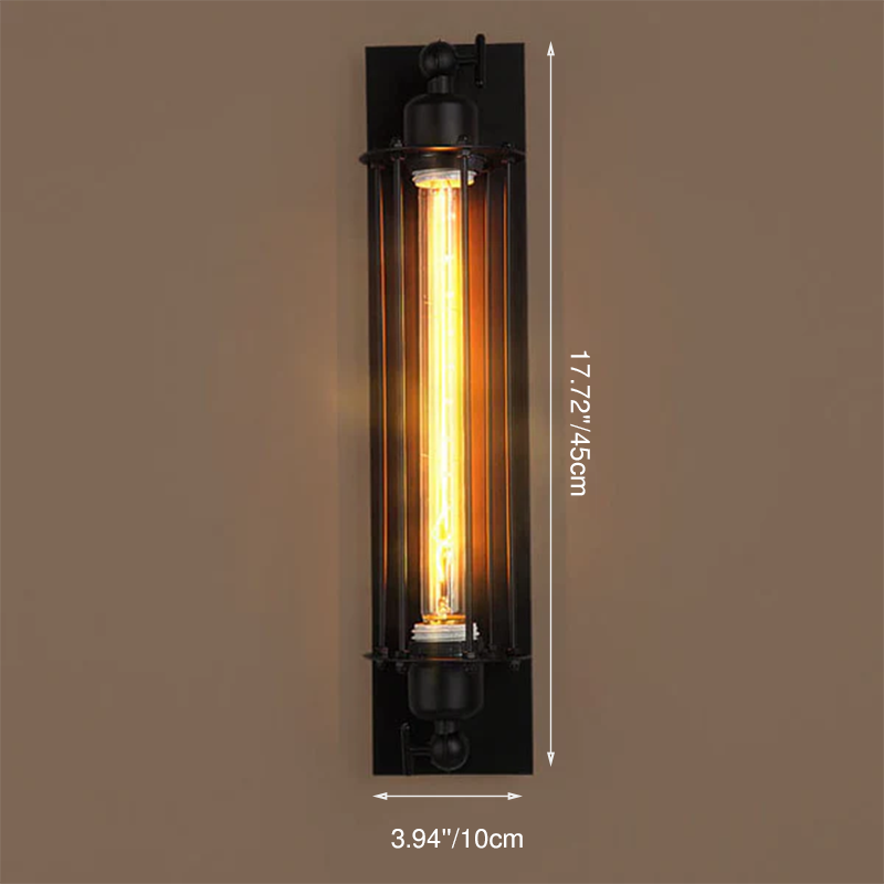 Iron Rectangle Pencil-shaped Living Wall Lamp