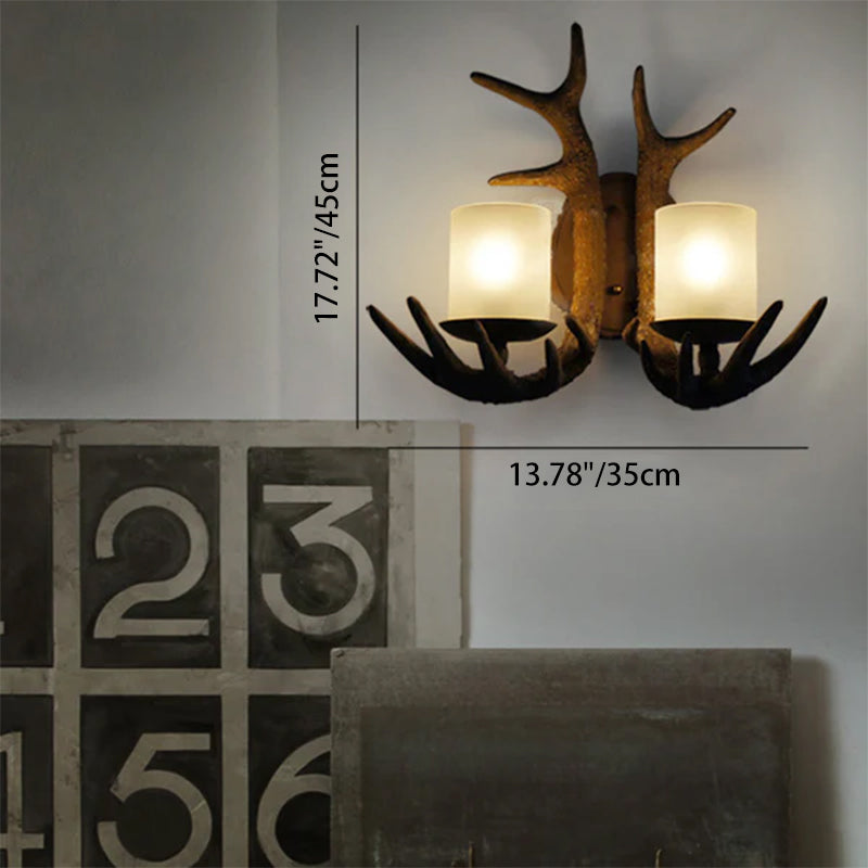 Resin Iron Antler 1/2 Wall Lamp