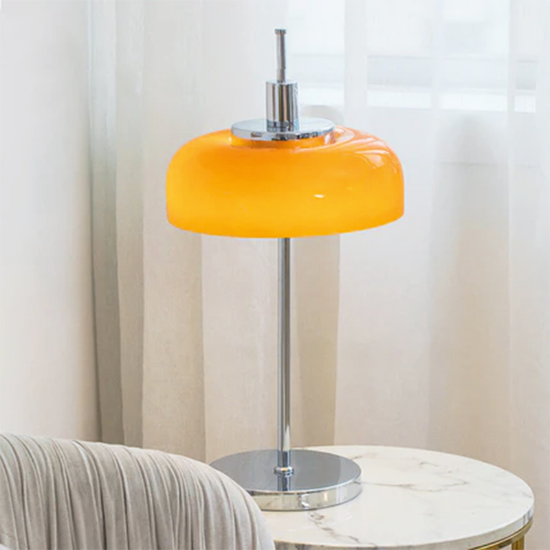 Orange Iron Glass 3-Light Table Lamp