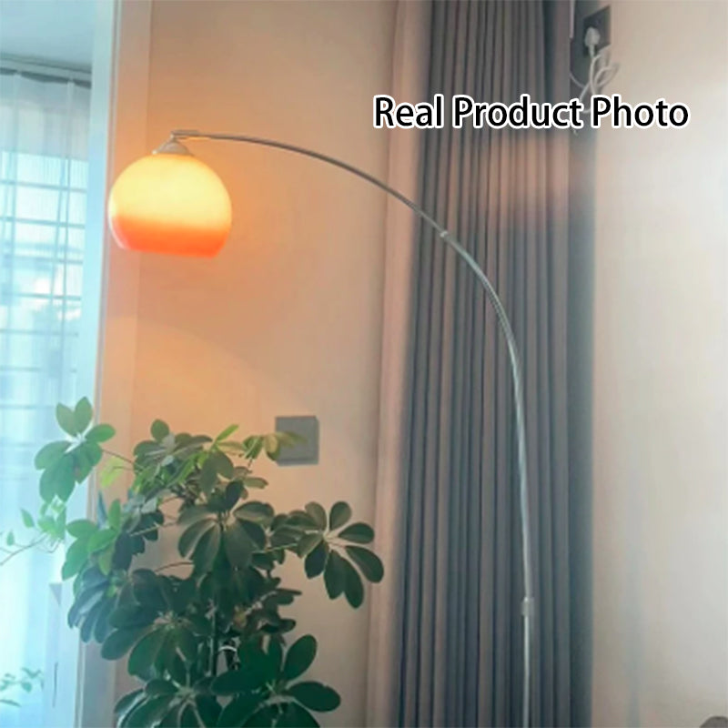 Contemporary Scandinavian Glass Round Floor Lamp