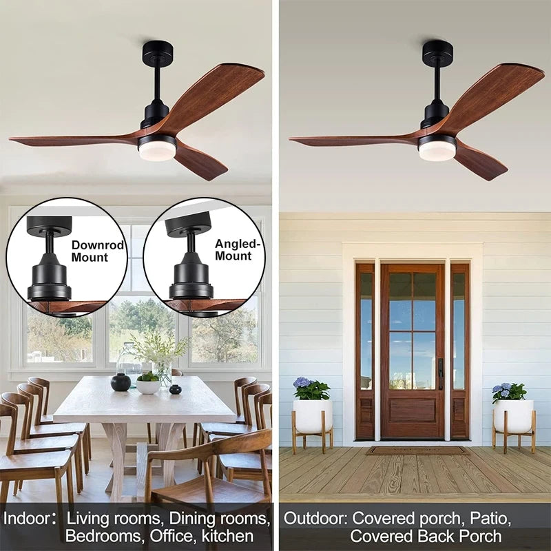 Modern Wood Ceiling Fan with Light