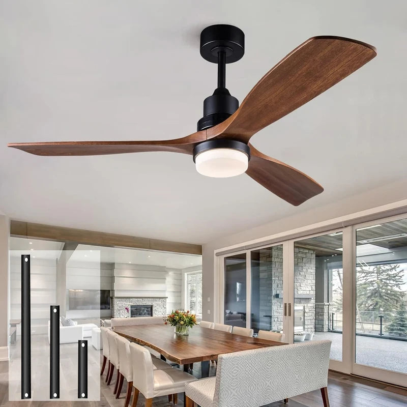Modern Wood Ceiling Fan with Light